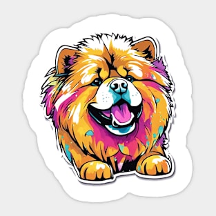 Chow Chow Pop: A Vibrant and Majestic Portrait Sticker